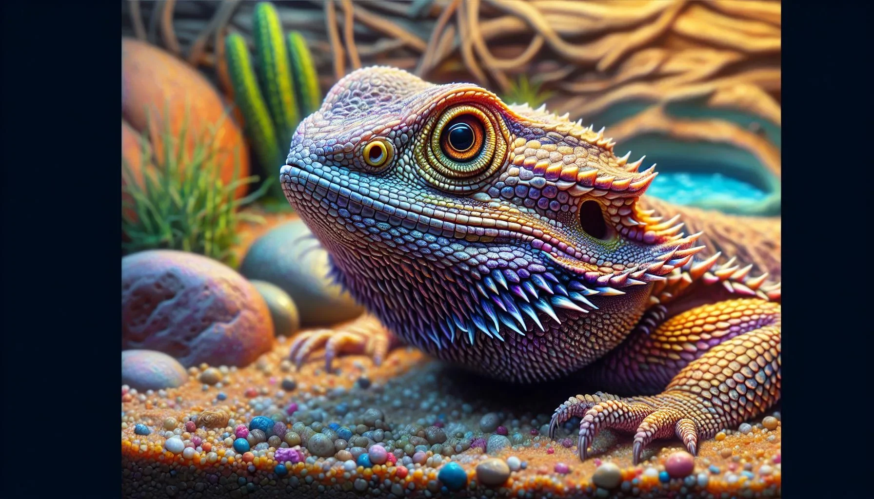 bearded dragon glass surfing